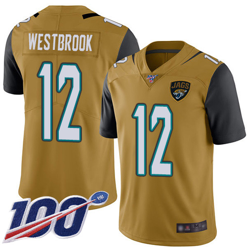 Men Nike Jacksonville Jaguars #12 Dede Westbrook Gold  Stitched NFL Limited Rush 100th Season Jersey